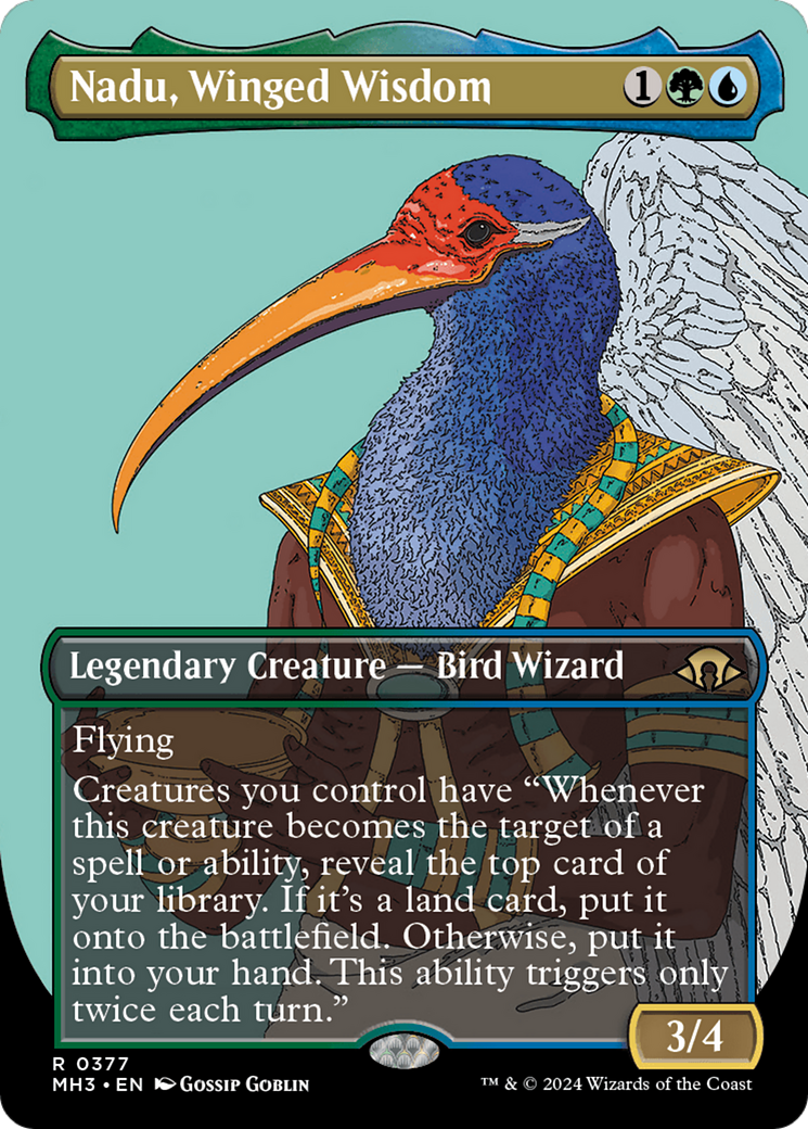 Nadu, Winged Wisdom (Borderless) [Modern Horizons 3] | Game Master's Emporium (The New GME)