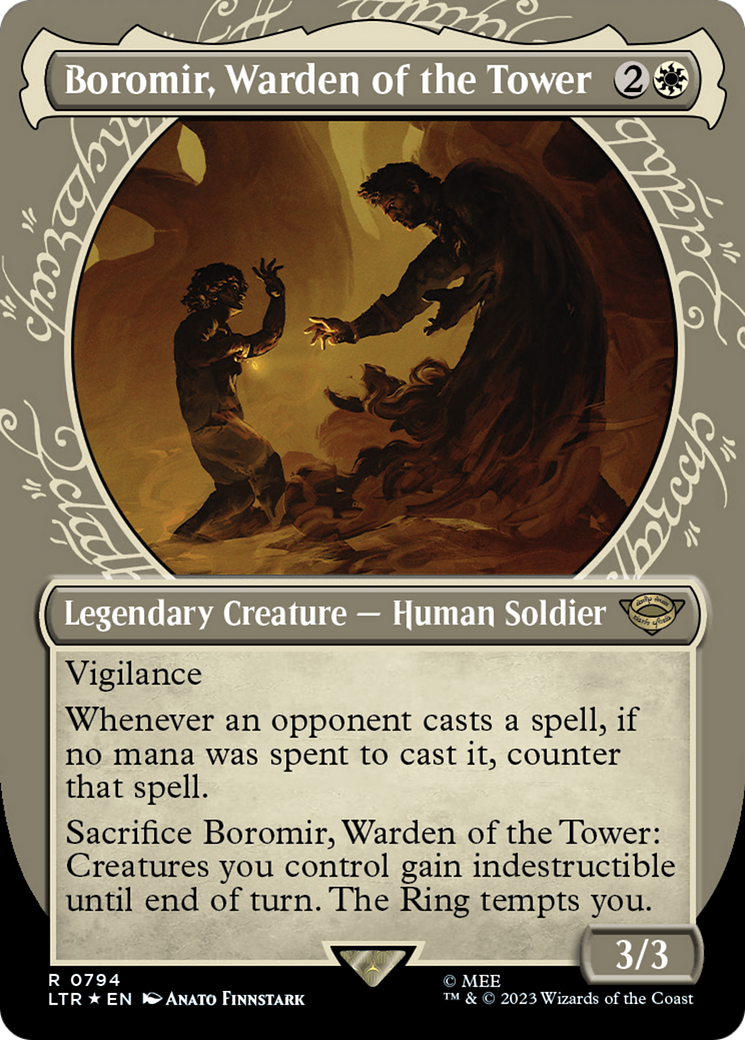 Boromir, Warden of the Tower (Showcase) (Surge Foil) [The Lord of the Rings: Tales of Middle-Earth] | Game Master's Emporium (The New GME)