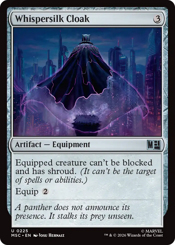 Whispersilk Cloak (Surge Foil) [Marvel Super Heroes Commander] | Game Master's Emporium (The New GME)
