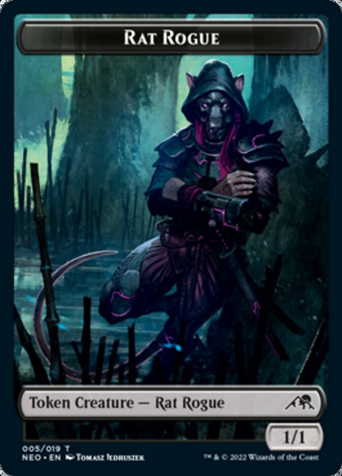 Samurai // Rat Rogue Double-Sided Token [Kamigawa: Neon Dynasty Tokens] | Game Master's Emporium (The New GME)