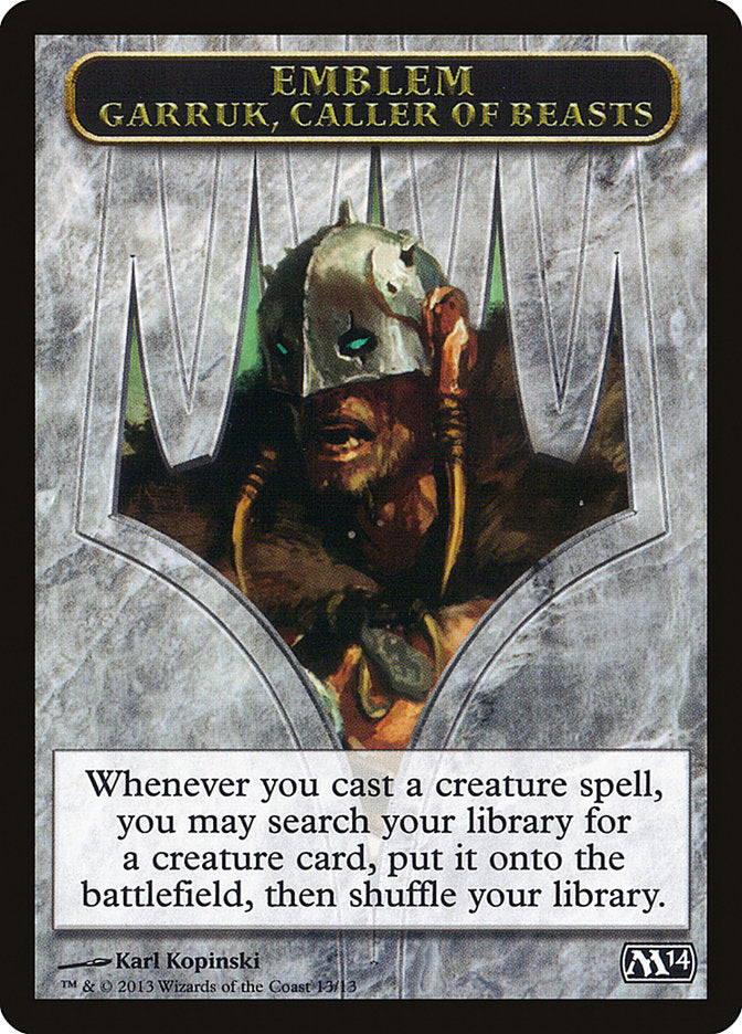 Garruk, Caller of Beasts Emblem [Magic 2014 Tokens] | Game Master's Emporium (The New GME)