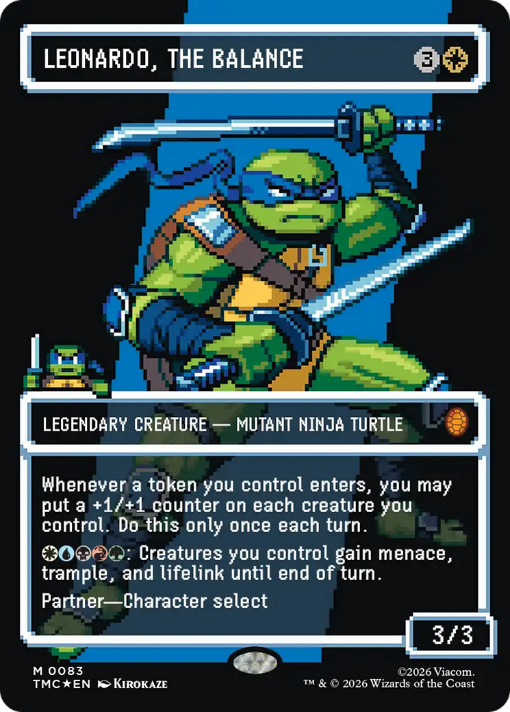 Leonardo, the Balance (0083) (Borderless) (Surge Foil) [Teenage Mutant Ninja Turtles Commander] | Game Master's Emporium (The New GME)