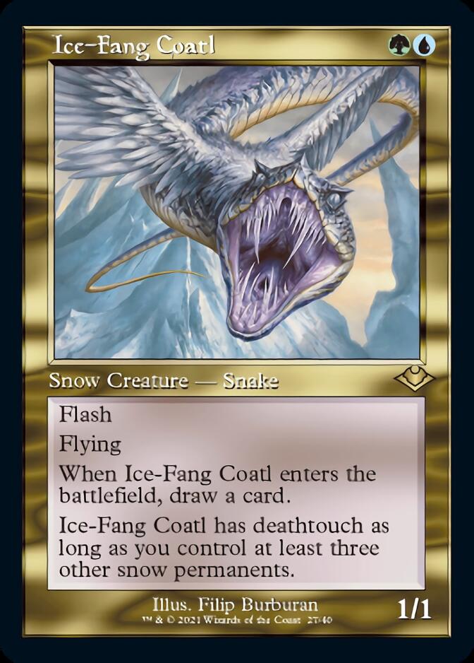 Ice-Fang Coatl (Retro Foil Etched) [Modern Horizons] | Game Master's Emporium (The New GME)