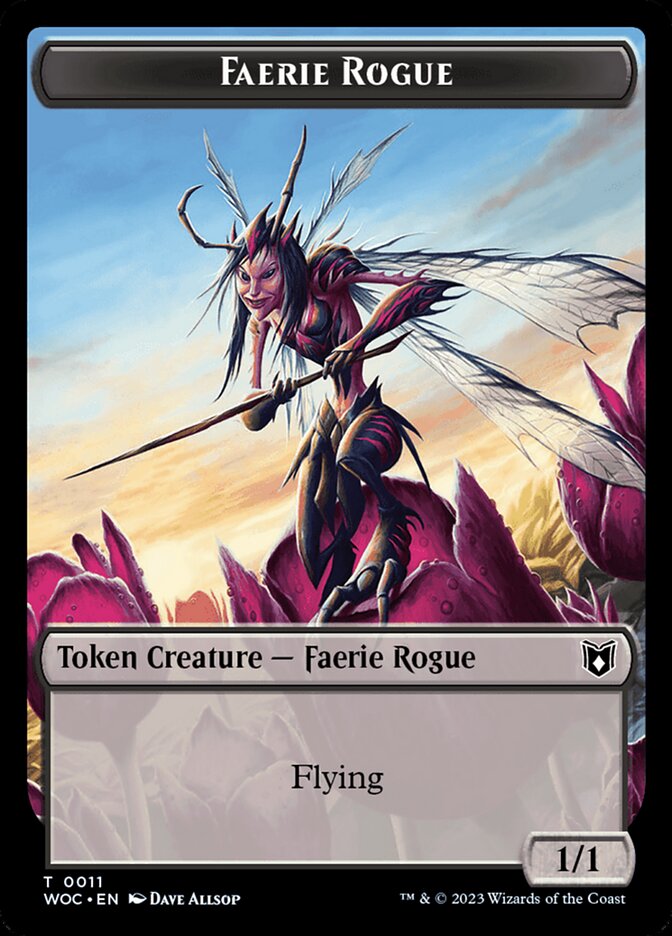 Faerie Rogue // Faerie (0011) Double-Sided Token [Wilds of Eldraine Commander Tokens] | Game Master's Emporium (The New GME)