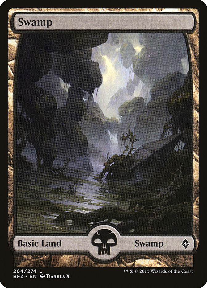 Swamp (264) (Full Art) [Battle for Zendikar] | Game Master's Emporium (The New GME)