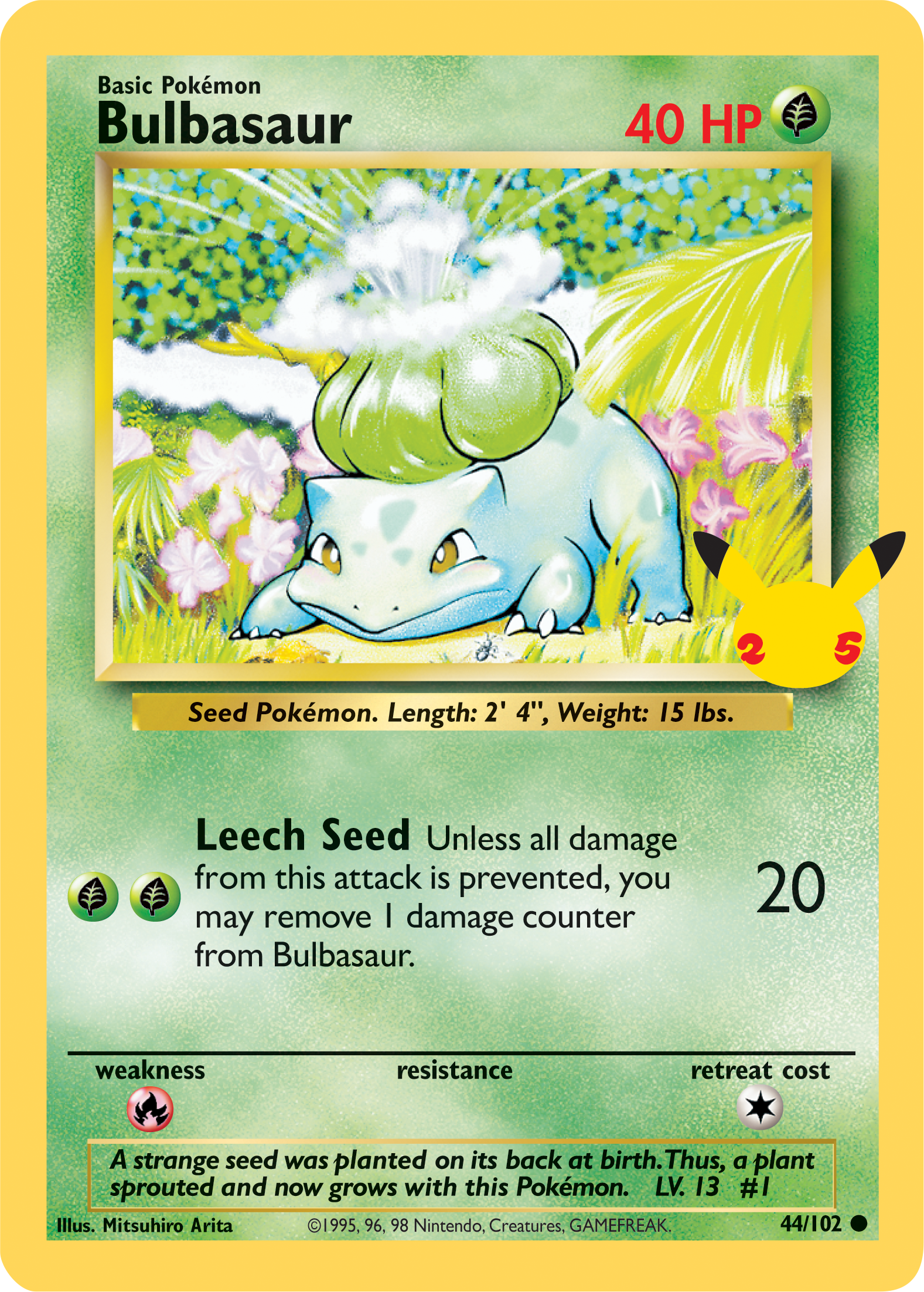 Bulbasaur (44/102) (Jumbo Card) [First Partner Pack] | Game Master's Emporium (The New GME)