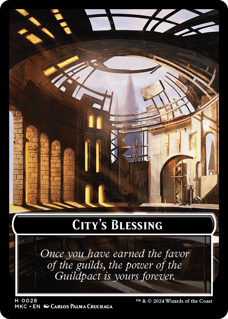 City's Blessing // Zombie Double-Sided Token [Murders at Karlov Manor Commander Tokens] | Game Master's Emporium (The New GME)