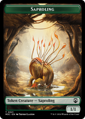 Tarmogoyf // Saproling Double-Sided Token [Modern Horizons 3 Commander Tokens] | Game Master's Emporium (The New GME)