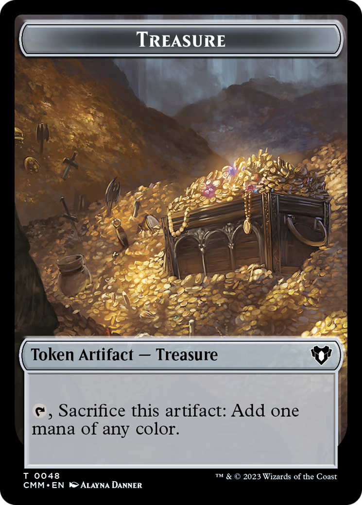 Treasure // Cat (0005) Double-Sided Token [Commander Masters Tokens] | Game Master's Emporium (The New GME)
