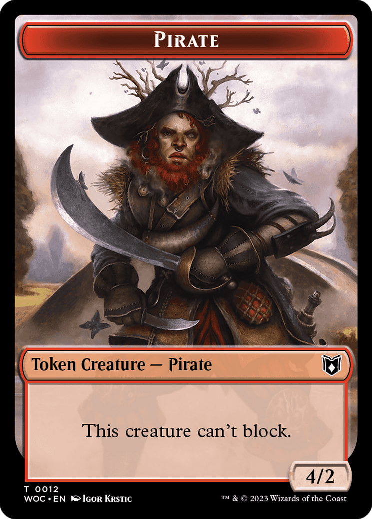 Pirate // Human Soldier Double-Sided Token [Wilds of Eldraine Commander Tokens] | Game Master's Emporium (The New GME)