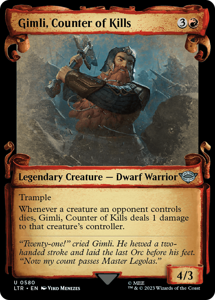 Gimli, Counter of Kills [The Lord of the Rings: Tales of Middle-Earth Showcase Scrolls] | Game Master's Emporium (The New GME)