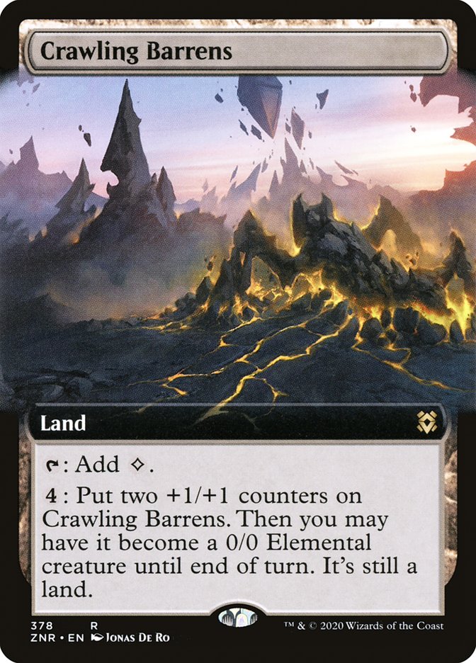 Crawling Barrens (Extended Art) [Zendikar Rising] | Game Master's Emporium (The New GME)