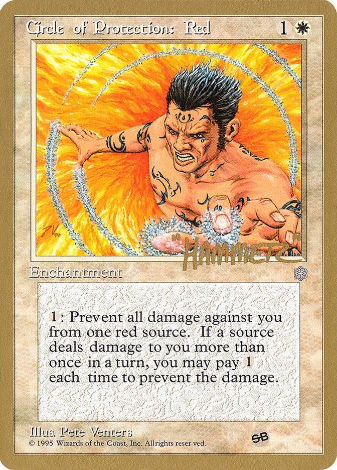 Circle of Protection: Red (Shawn "Hammer" Regnier) (SB) [Pro Tour Collector Set] | Game Master's Emporium (The New GME)