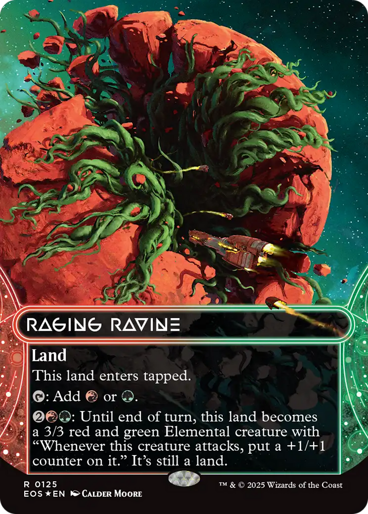 Raging Ravine (0125) (Borderless) (Galaxy Foil) [Edge of Eternities: Stellar Sights] | Game Master's Emporium (The New GME)