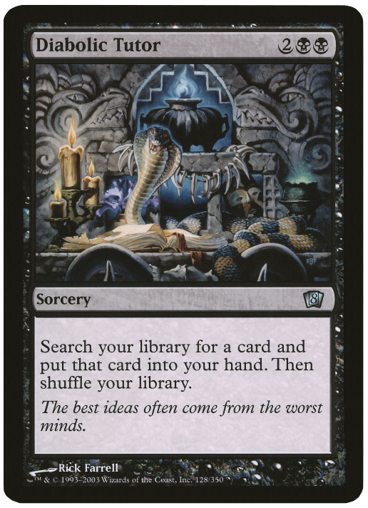 Diabolic Tutor (Oversized) [Eighth Edition Box Topper] | Game Master's Emporium (The New GME)