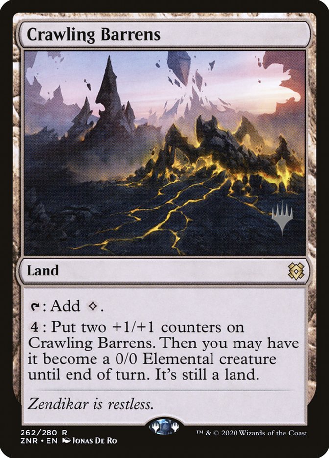 Crawling Barrens (Promo Pack) [Zendikar Rising Promos] | Game Master's Emporium (The New GME)