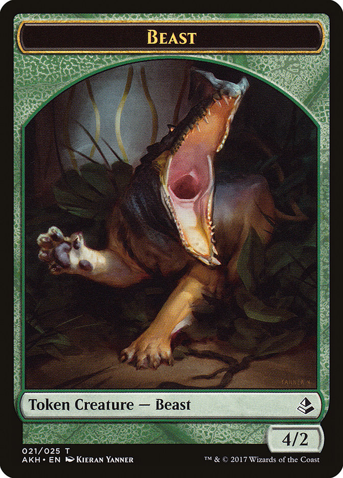 Oketra's Attendant // Beast Double-Sided Token [Amonkhet Tokens] | Game Master's Emporium (The New GME)