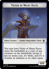 Vizier of Many Faces // Zombie Double-Sided Token [Murders at Karlov Manor Commander Tokens] | Game Master's Emporium (The New GME)