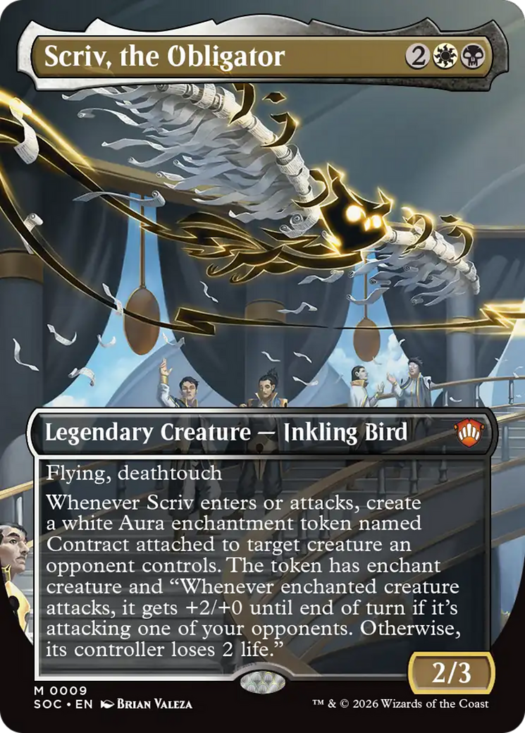 Scriv, the Obligator (Borderless) [Secrets of Strixhaven Commander] | Game Master's Emporium (The New GME)