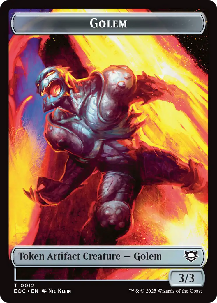 Bird // Golem (0012) Double-Sided Token [Edge of Eternities Commander Tokens] | Game Master's Emporium (The New GME)