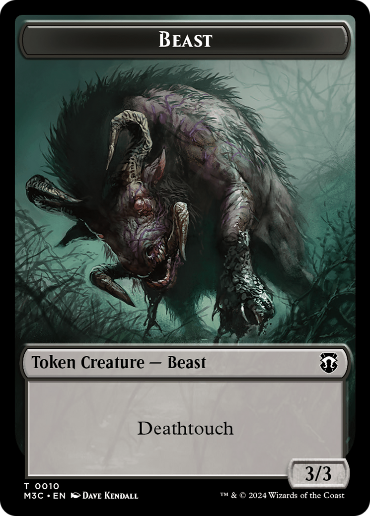 Beast (0010) (Ripple Foil) // Shapeshifter (0008) Double-Sided Token [Modern Horizons 3 Commander Tokens] | Game Master's Emporium (The New GME)