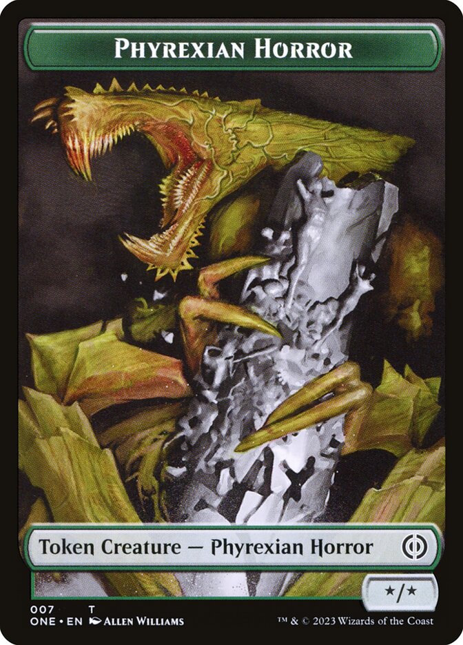 Phyrexian Goblin // Phyrexian Horror Double-Sided Token [Phyrexia: All Will Be One Tokens] | Game Master's Emporium (The New GME)