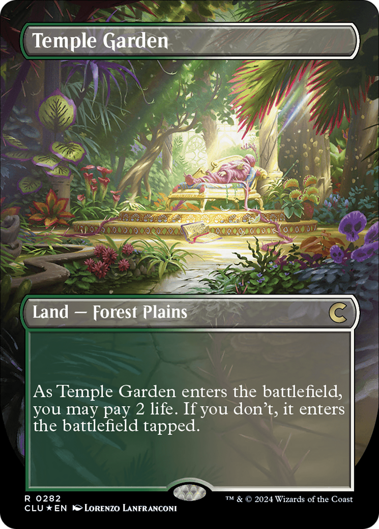 Temple Garden (Borderless) [Ravnica: Clue Edition] | Game Master's Emporium (The New GME)