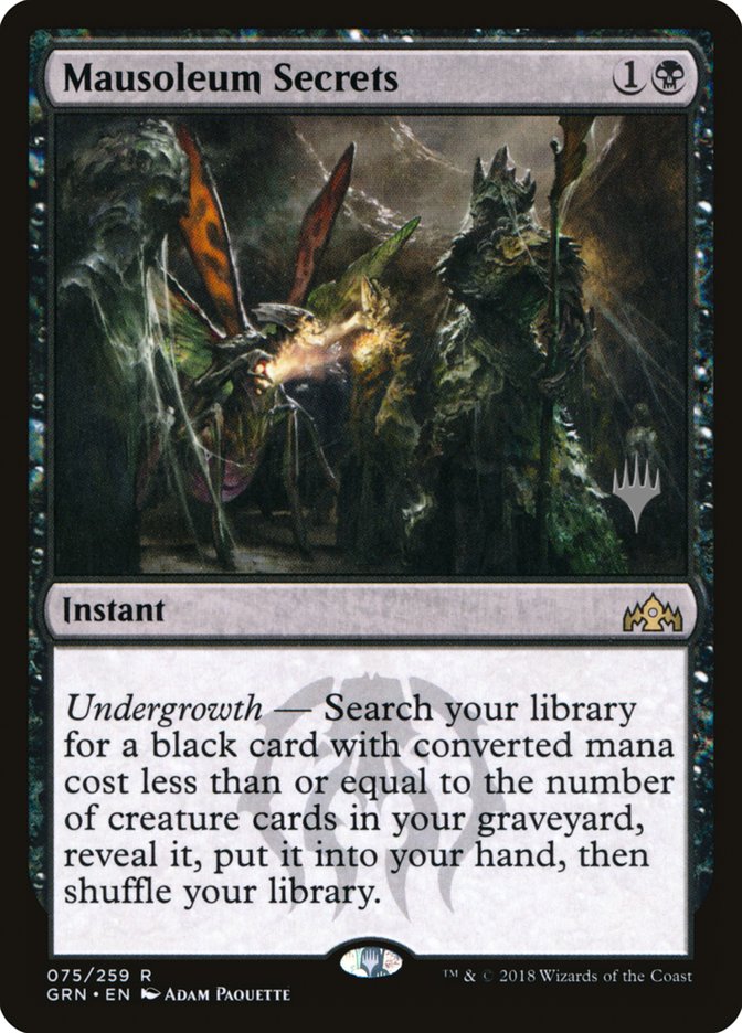 Mausoleum Secrets (Promo Pack) [Guilds of Ravnica Promos] | Game Master's Emporium (The New GME)