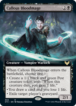 Callous Bloodmage (Extended Art) [Strixhaven: School of Mages] | Game Master's Emporium (The New GME)