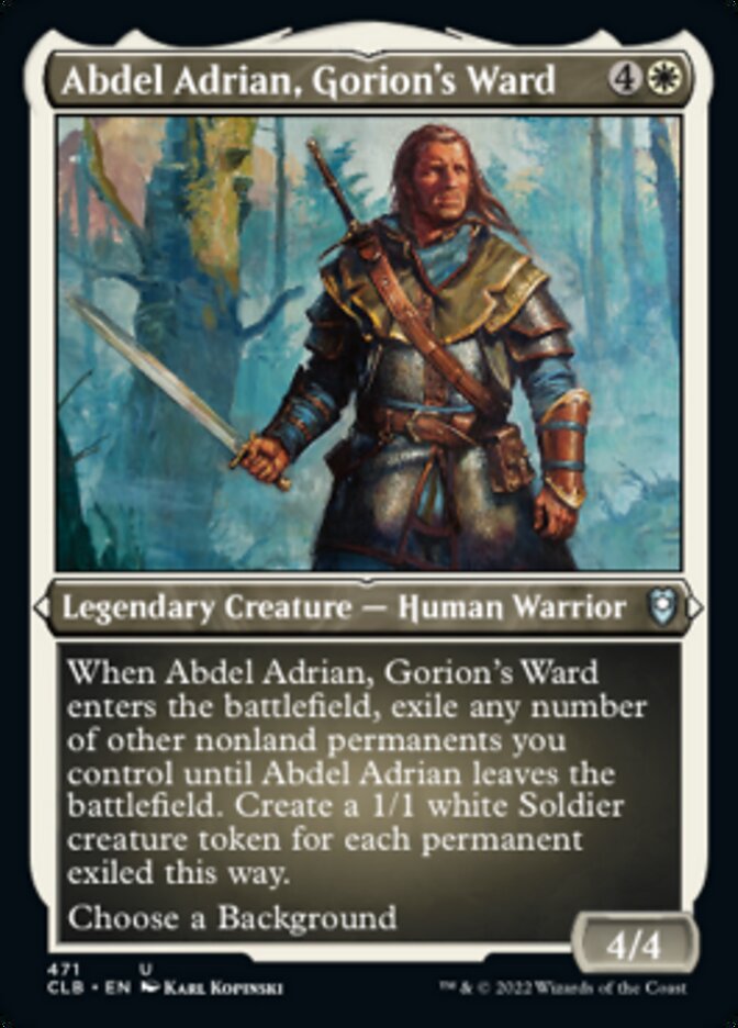Abdel Adrian, Gorion's Ward (Foil Etched) [Commander Legends: Battle for Baldur's Gate] | Game Master's Emporium (The New GME)