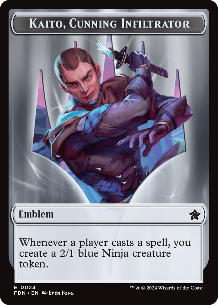 Emblem - Kaito, Cunning Infiltrator // Ninja Doubled-Sided Token [Foundations Tokens] | Game Master's Emporium (The New GME)