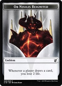 Ob Nixilis, Reignited Emblem // Zombie (010) Double-Sided Token [Commander 2019 Tokens] | Game Master's Emporium (The New GME)