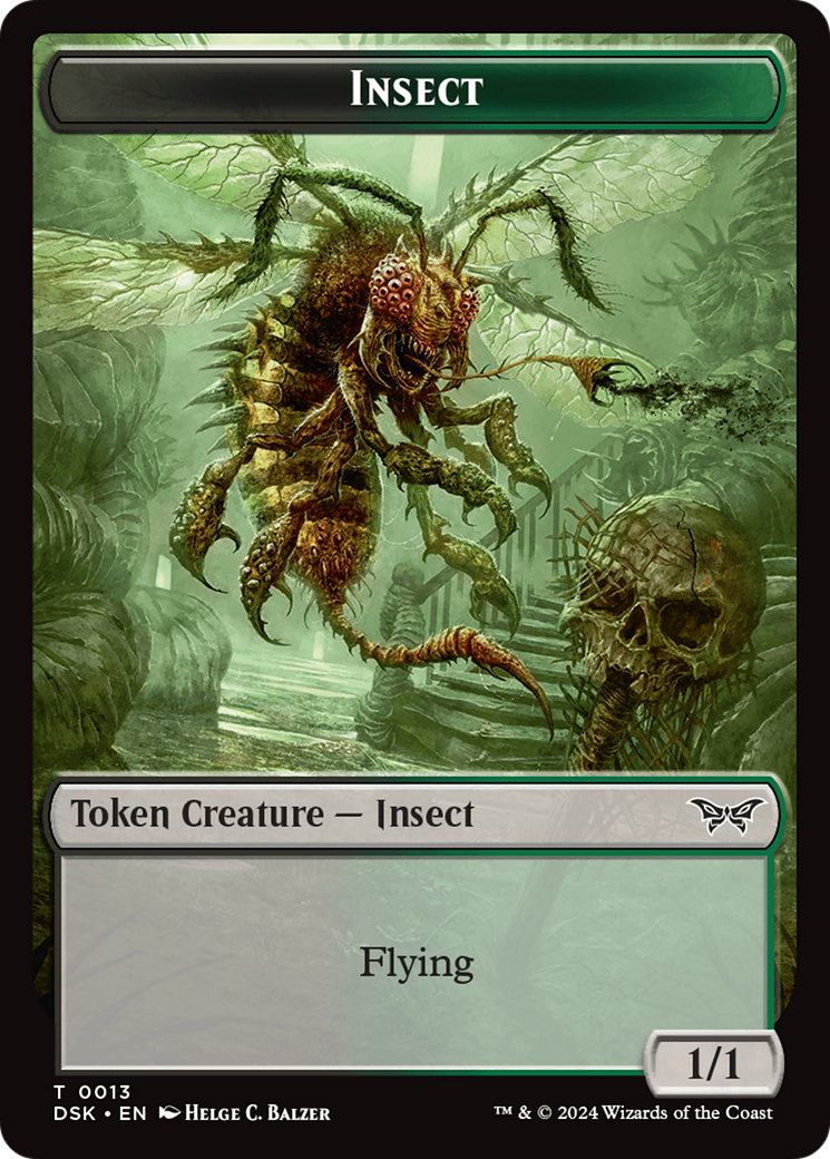 Insect (0013) // Spider Double-Sided Token [Duskmourn: House of Horror Tokens] | Game Master's Emporium (The New GME)
