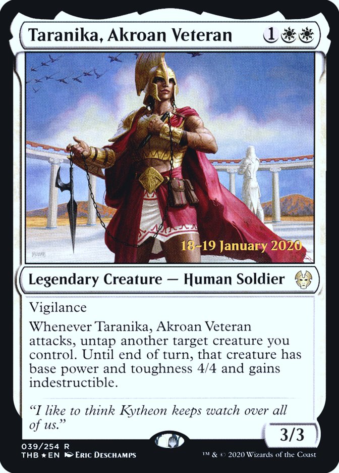 Taranika, Akroan Veteran [Theros Beyond Death Prerelease Promos] | Game Master's Emporium (The New GME)