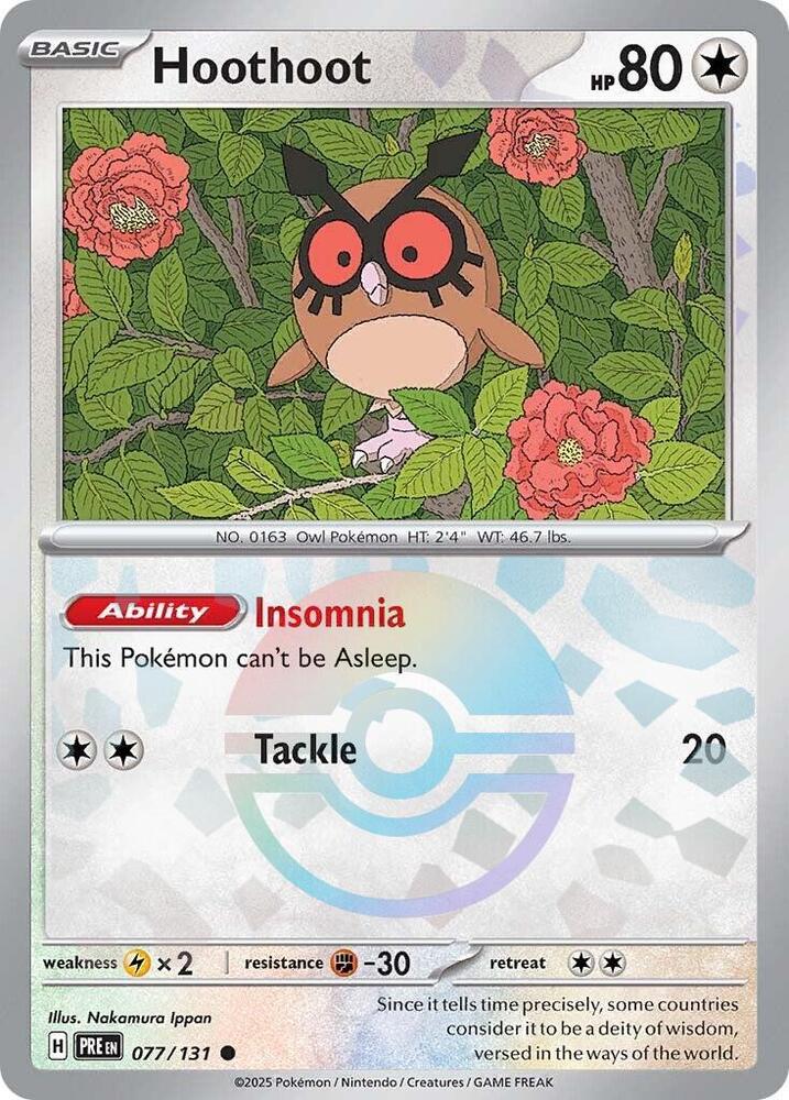 Hoothoot (077/131) (Poke Ball Pattern) [Scarlet & Violet: Prismatic Evolutions] | Game Master's Emporium (The New GME)