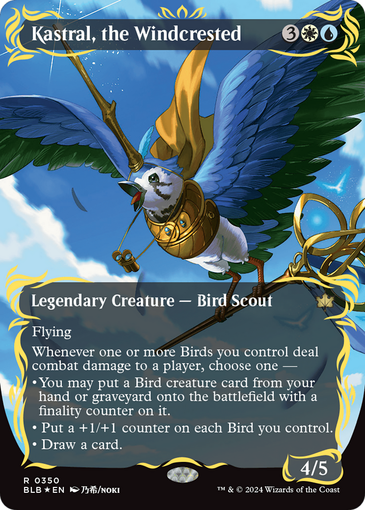 Kastral, the Windcrested (Borderless) (Raised Foil) [Bloomburrow] | Game Master's Emporium (The New GME)