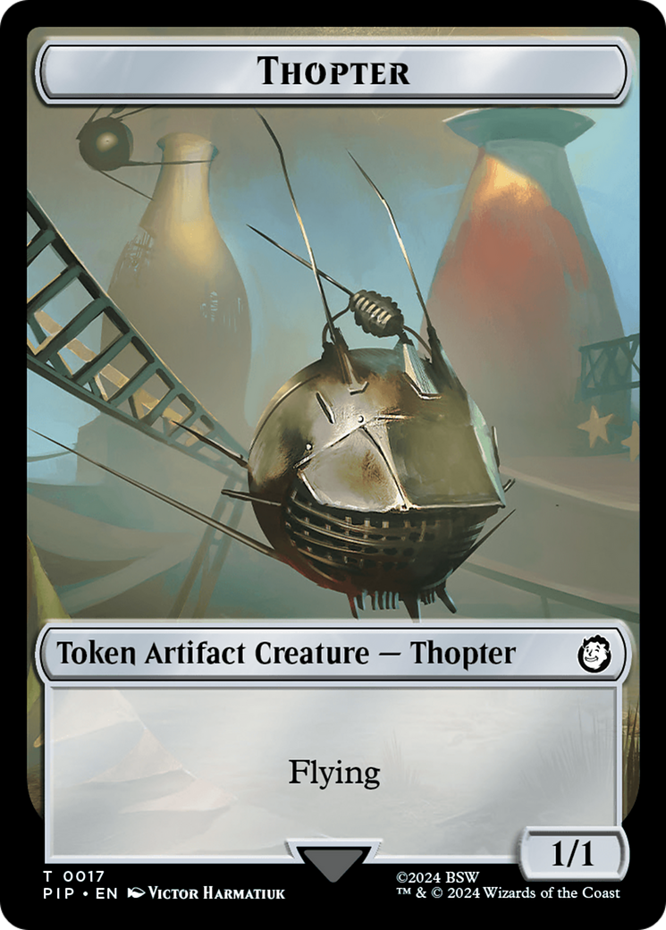 Food (0012) // Thopter Double-Sided Token [Fallout Tokens] | Game Master's Emporium (The New GME)