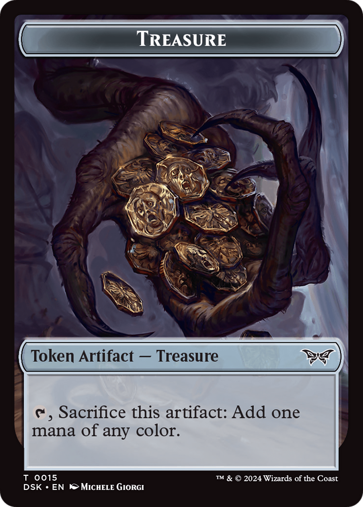 Treasure // Copy Double-Sided Token [Duskmourn: House of Horror Tokens] | Game Master's Emporium (The New GME)