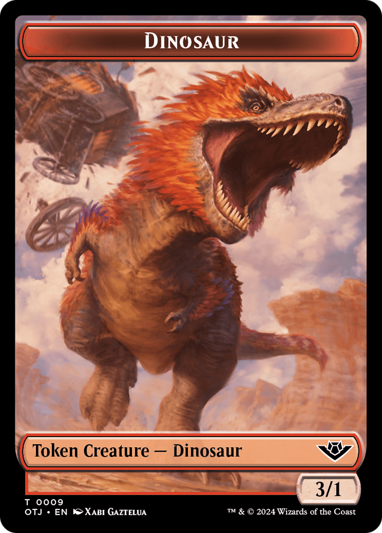 Dinosaur Token [Outlaws of Thunder Junction Tokens] | Game Master's Emporium (The New GME)