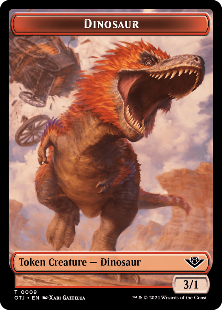 Mercenary // Dinosaur Double-Sided Token [Outlaws of Thunder Junction Tokens] | Game Master's Emporium (The New GME)