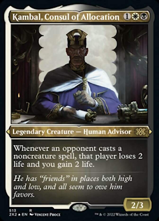 Kambal, Consul of Allocation (Foil Etched) [Double Masters 2022] | Game Master's Emporium (The New GME)