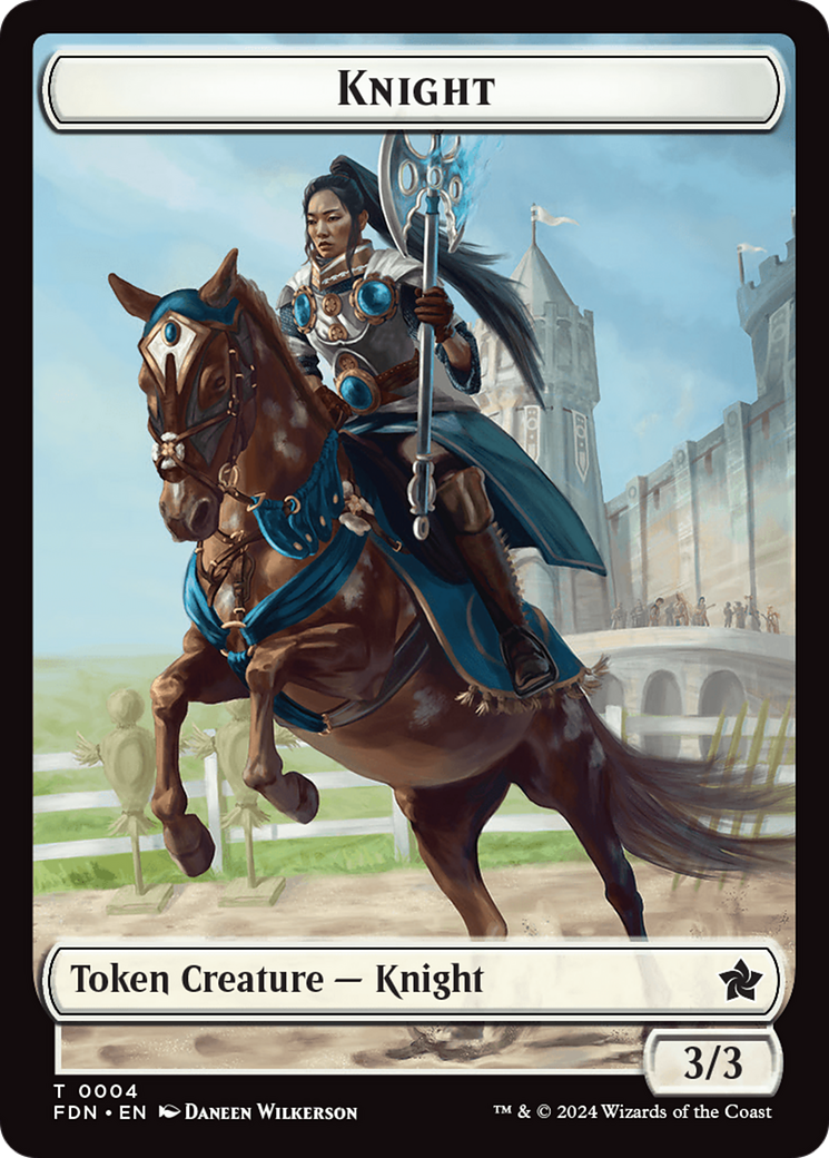 Human // Knight Double-Sided Token [Foundations Tokens] | Game Master's Emporium (The New GME)