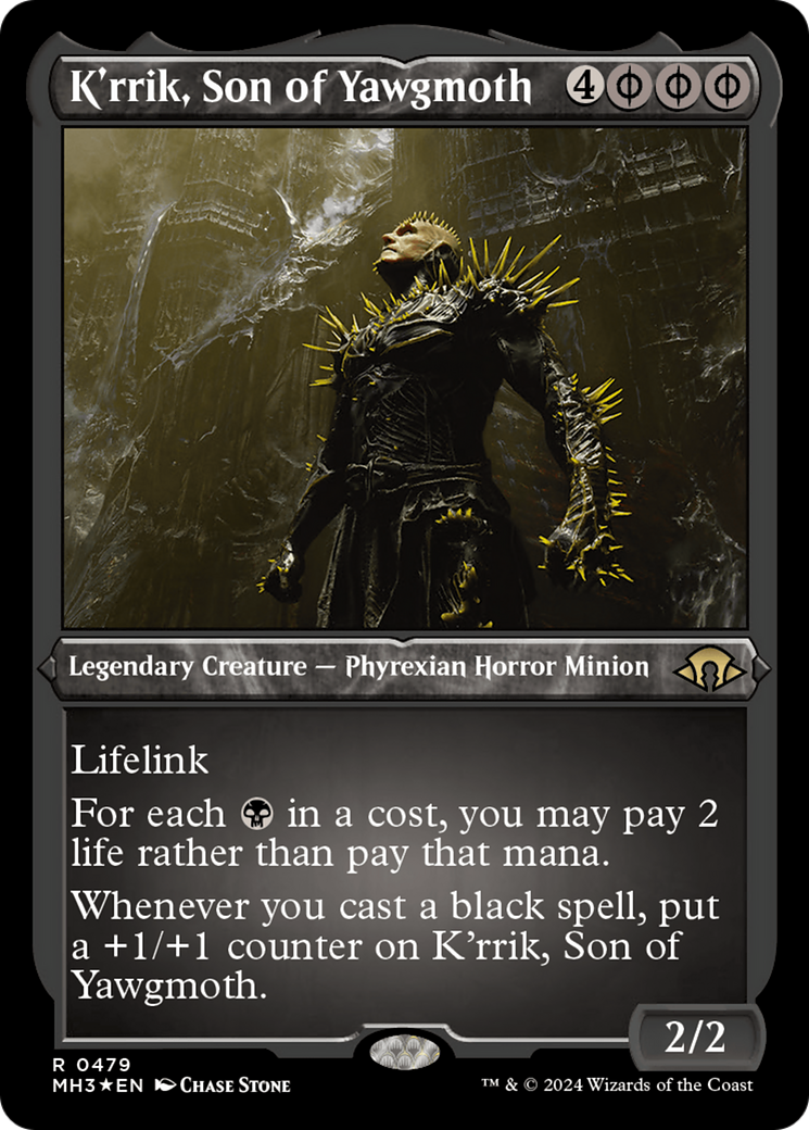 K'rrik, Son of Yawgmoth (Foil Etched) [Modern Horizons 3] | Game Master's Emporium (The New GME)