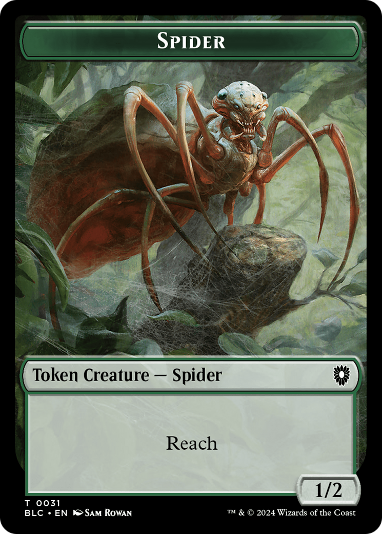 Spider // Blood Double-Sided Token [Bloomburrow Commander Tokens] | Game Master's Emporium (The New GME)