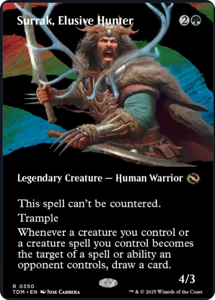 Surrak, Elusive Hunter (Borderless) [Tarkir: Dragonstorm] | Game Master's Emporium (The New GME)