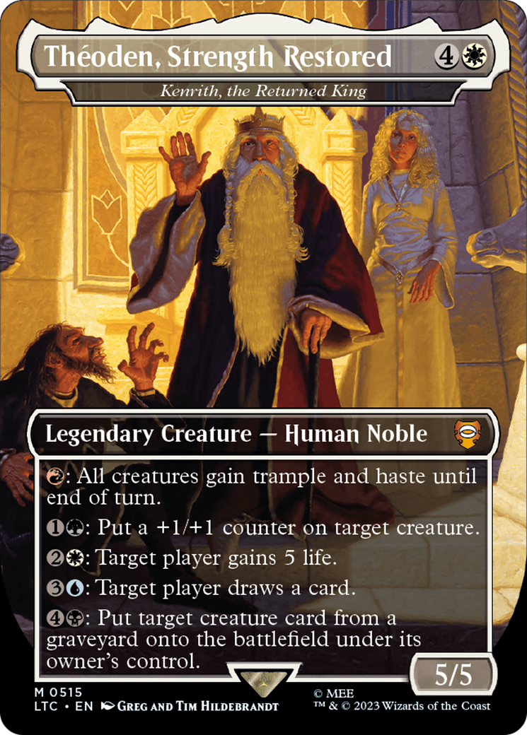 Theoden, Strength Restored - Kenrith, the Returned King (Borderless) [The Lord of the Rings: Tales of Middle-Earth Commander] | Game Master's Emporium (The New GME)