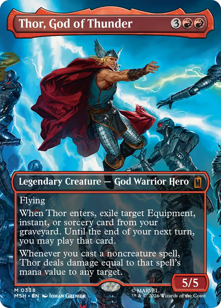Thor, God of Thunder (Borderless) (0338) [Marvel Super Heroes] | Game Master's Emporium (The New GME)