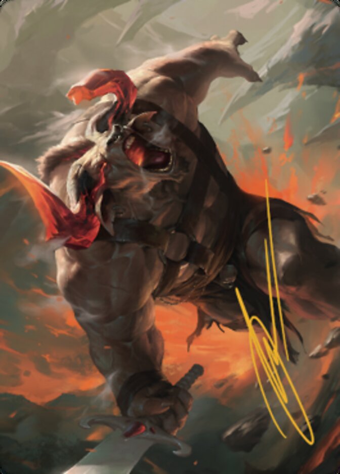 Furious Bellow Art Card (Gold-Stamped Signature) [Dominaria United Art Series] | Game Master's Emporium (The New GME)