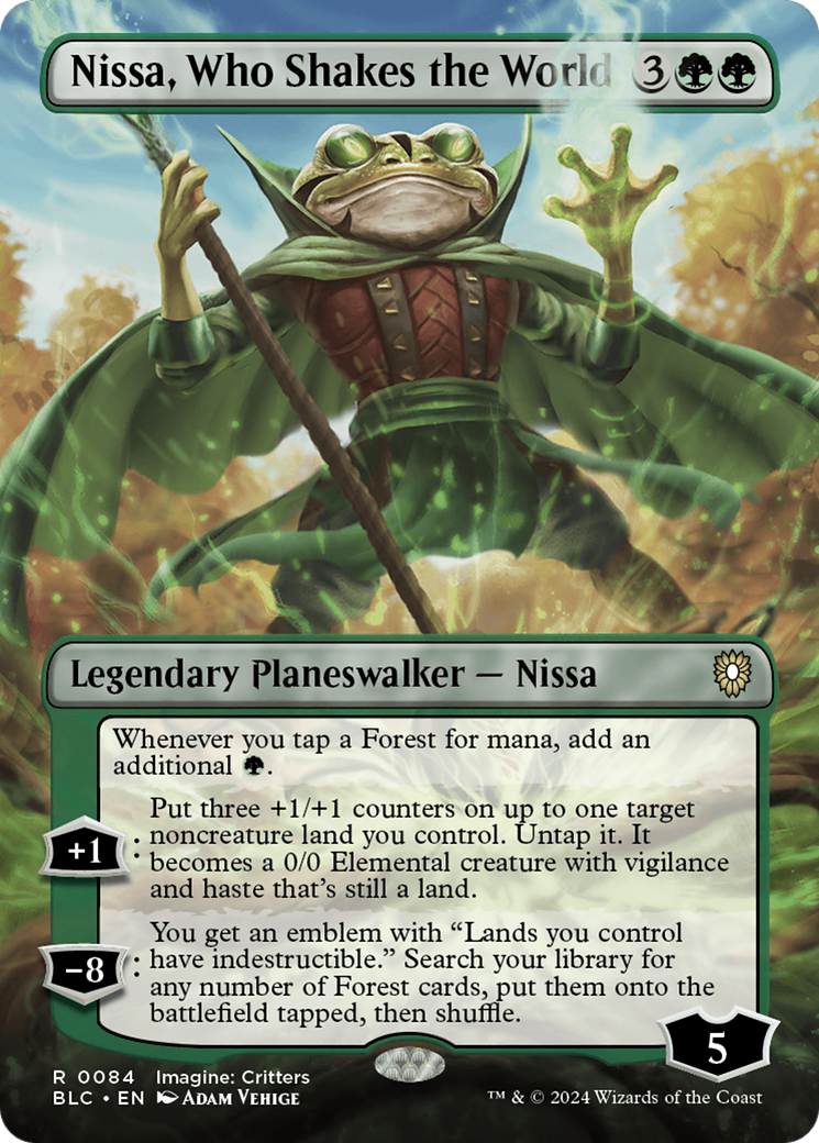 Nissa, Who Shakes the World (Borderless) [Bloomburrow Commander] | Game Master's Emporium (The New GME)