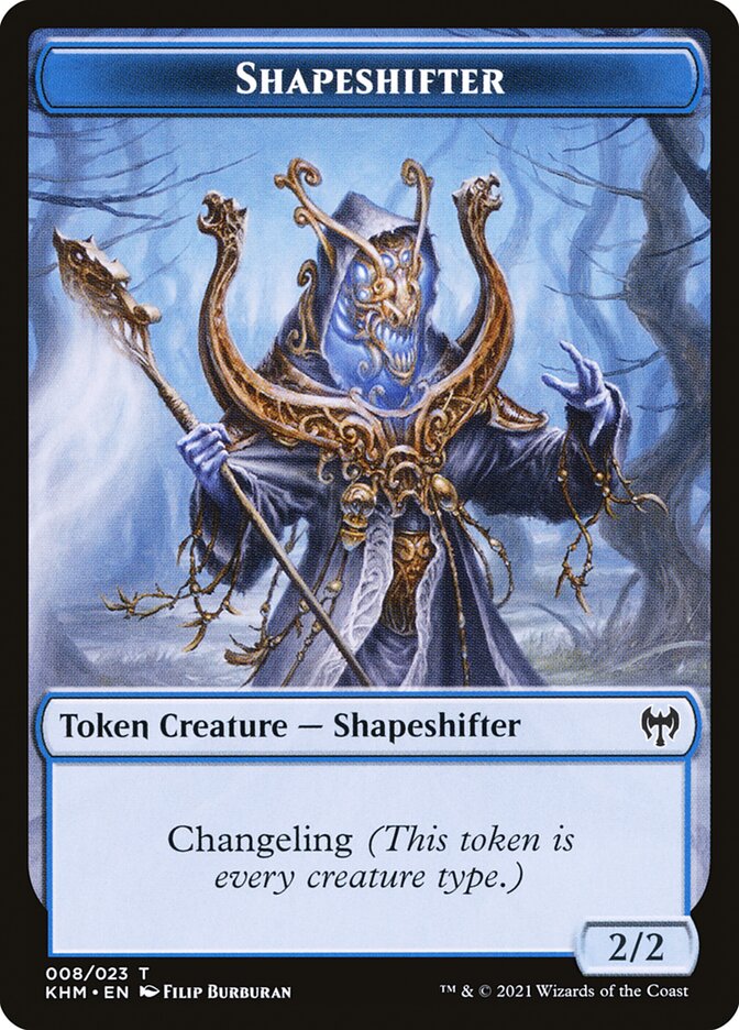 Human Warrior // Shapeshifter Double-Sided Token [Kaldheim Tokens] | Game Master's Emporium (The New GME)